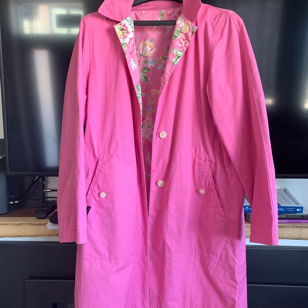 VINTAGE Reversible pink trench coat